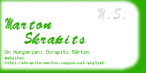 marton skrapits business card