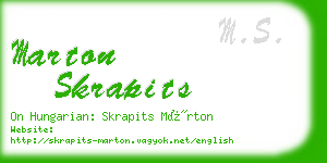 marton skrapits business card